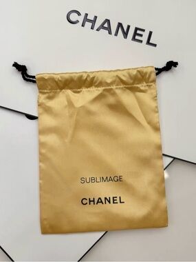 Chanel Sublimage Gold Makep Jewelry Pouch Drawstring Bag